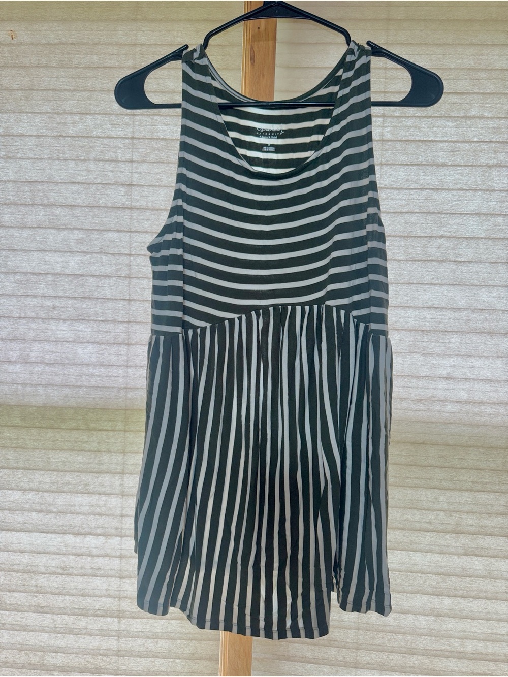Olive Striped Tank - Olive & White